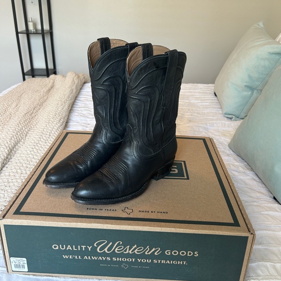 The Jamie Tecovas Black Cowgirl / Cowboy Boot - Picture 1 of 11